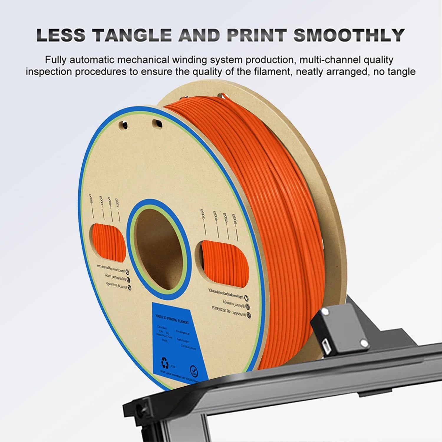 PLA+2.0 3D Printer Filament, Upgrade PLA+ Filament 1.75mm, Tougher and Stronger, Neatly Wound PLA Plus Filament,1KG Spool,Orange