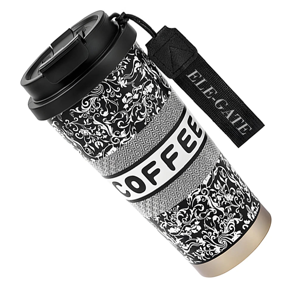 500ml Floral Airtight Vacuum Flask Stainless Steel Small Mouth Drinkware for Travel Hot or Cold Beverages