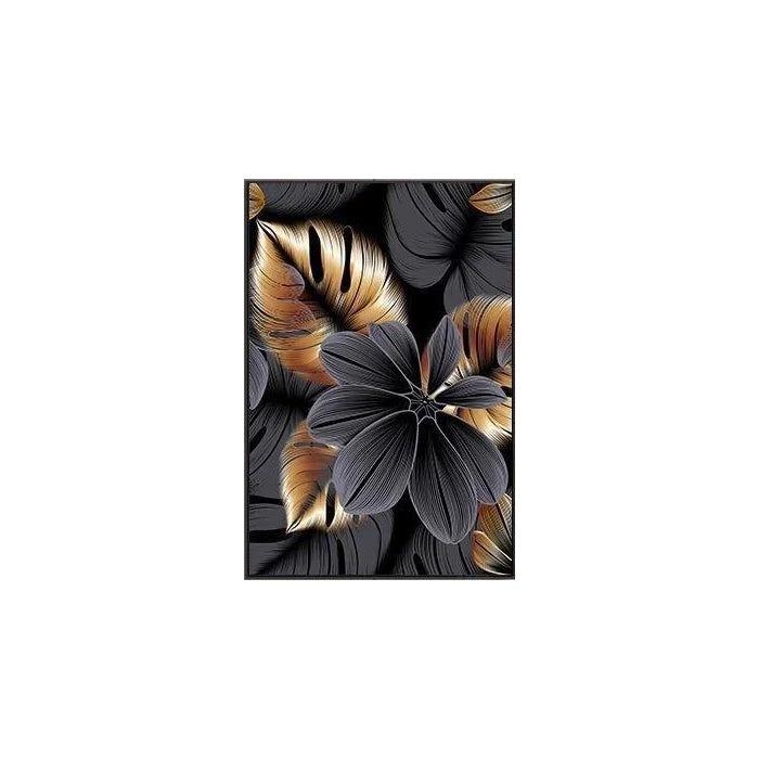 Nordic Living Room Decor Painting Picture Black Golden Plant Leaf Canvas Poster Print Modern Abstract Wall Art Decor Painting