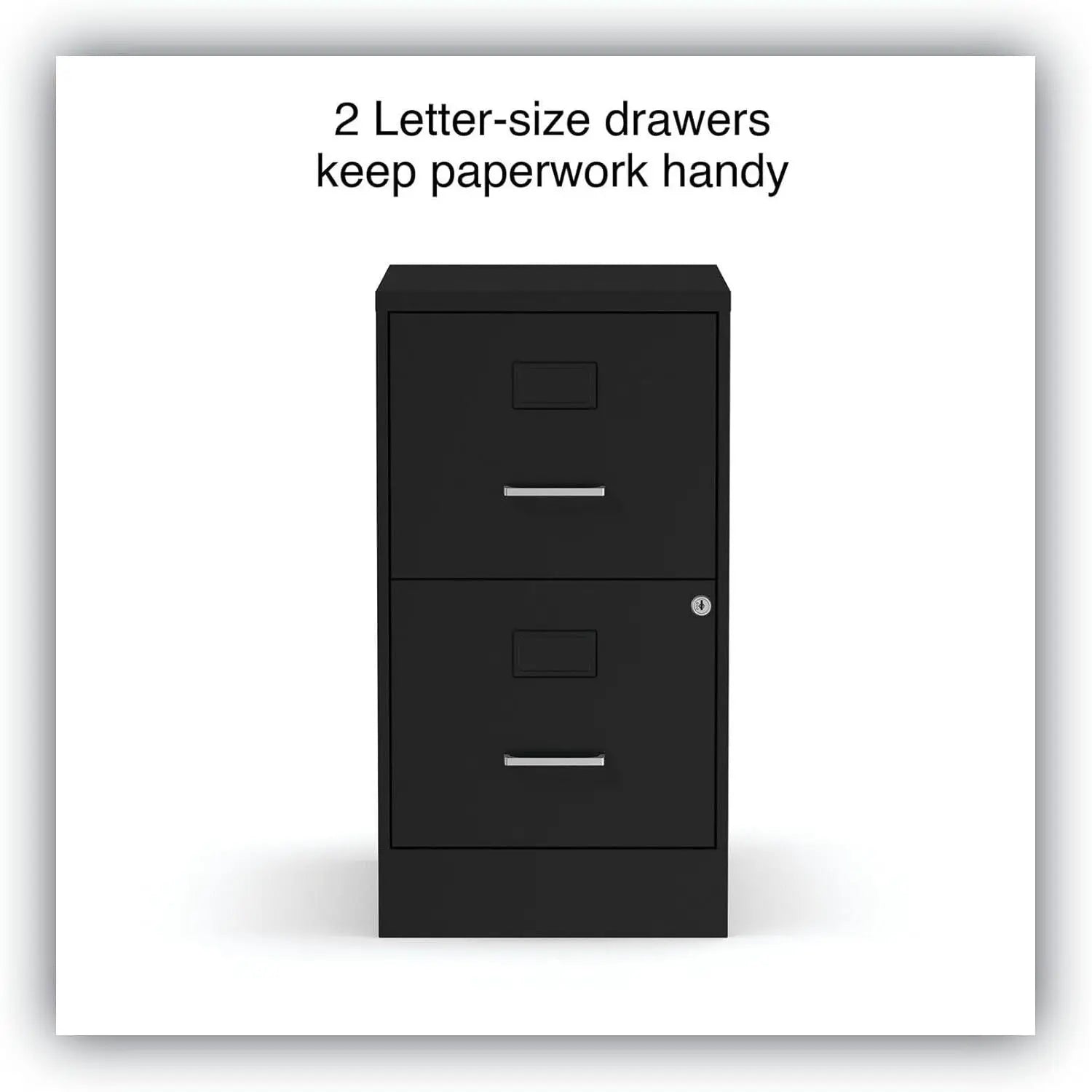 Alera Soho Vertical 2-Drawer File Cabinet 14\" X 18\" X 24.1\" Black File/Letter Storage