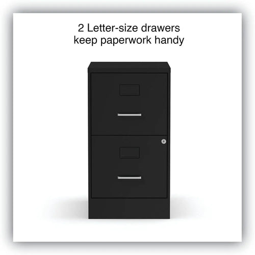 Alera Soho Vertical 2-Drawer File Cabinet 14\" X 18\" X 24.1\" Black File/Letter Storage