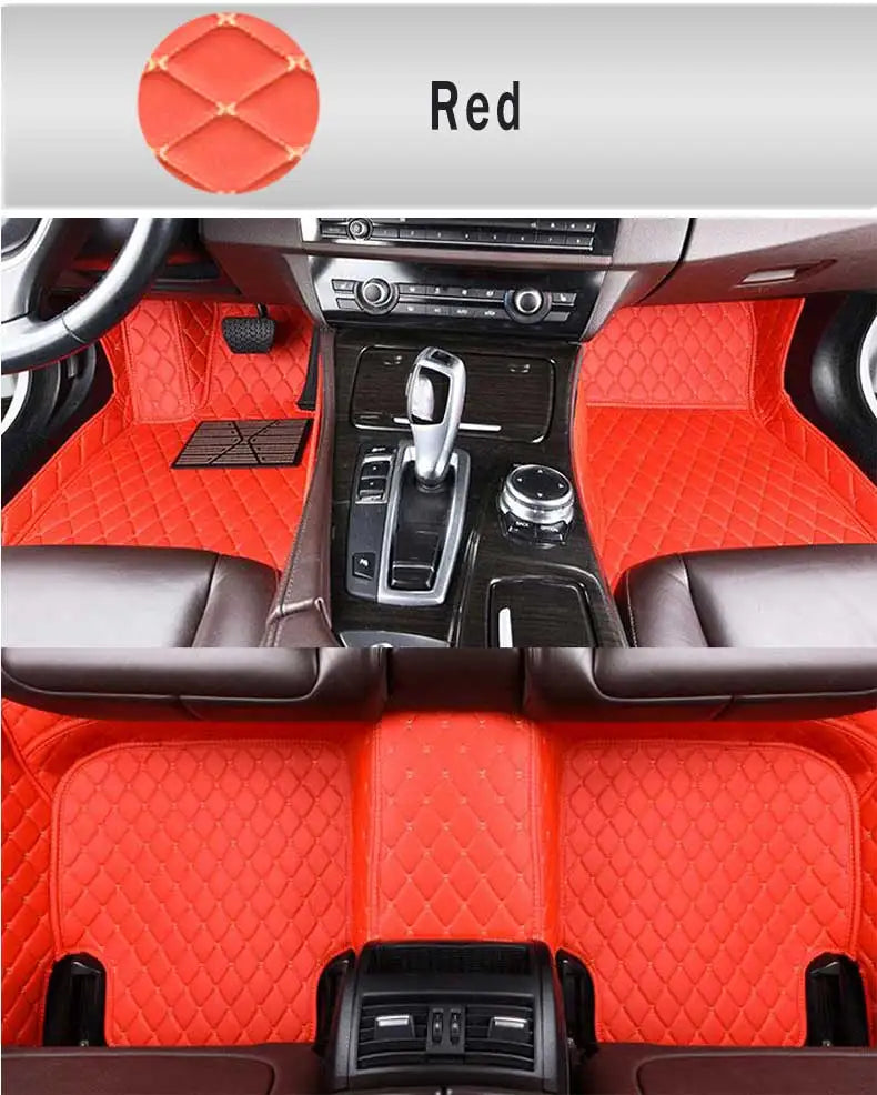 Car Floor Mats For Fiat Bravo 2012 2011 2010 2009 2008 Leather Waterproof Anti-Dirty Carpets Auto Interiors Products Foot Pads