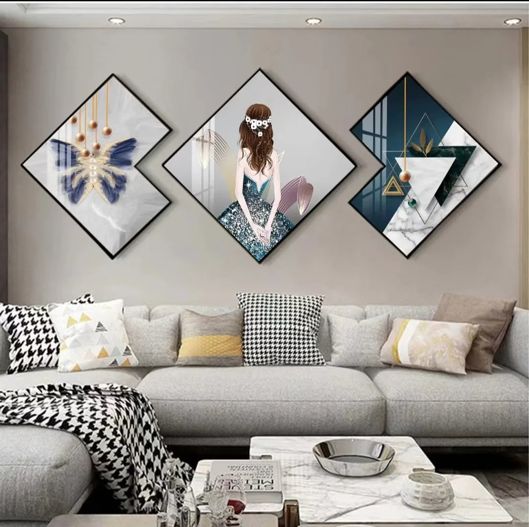Creative Canvas Crystal Porcelain Wall Art Abstract Painting