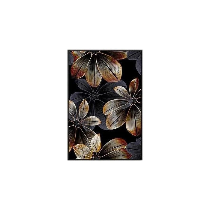 Nordic Living Room Decor Painting Picture Black Golden Plant Leaf Canvas Poster Print Modern Abstract Wall Art Decor Painting