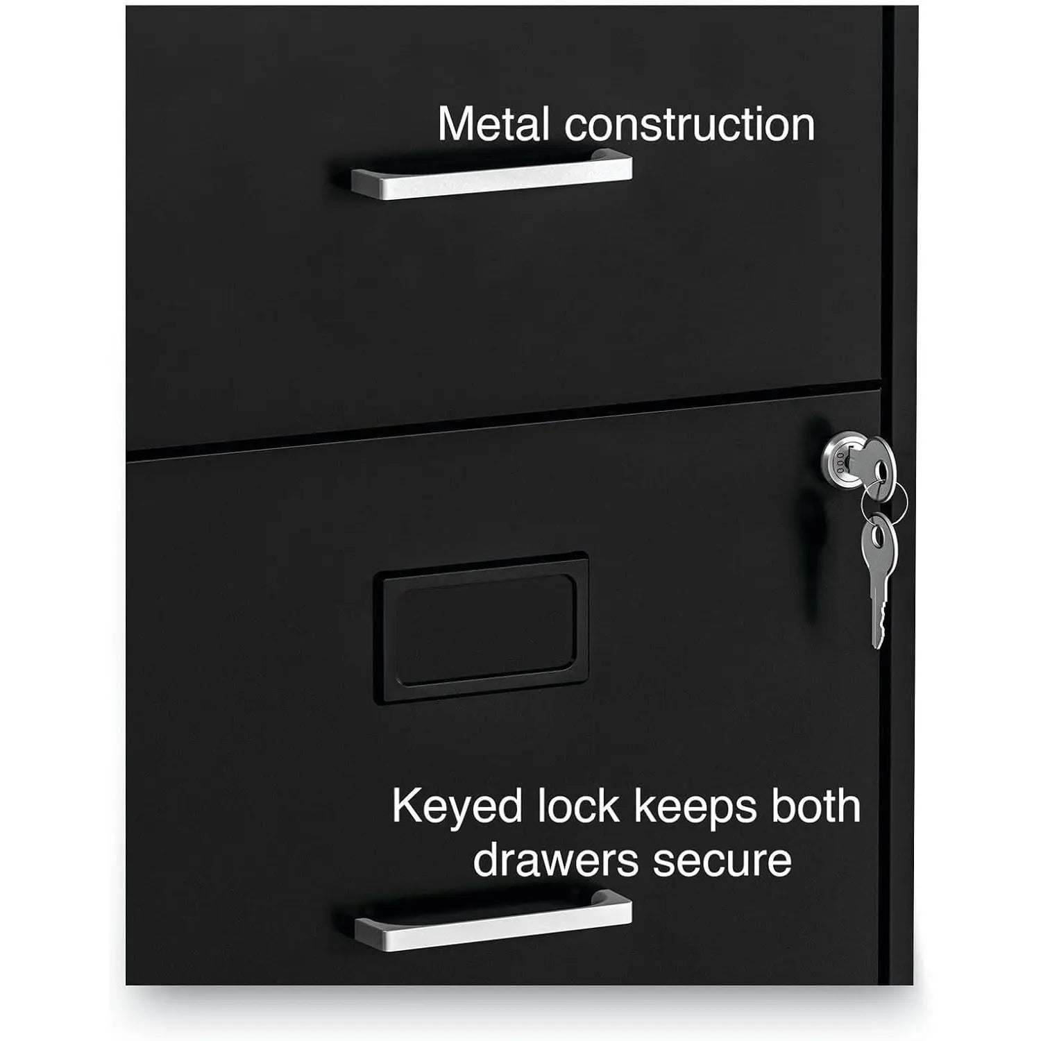 Alera Soho Vertical 2-Drawer File Cabinet 14\" X 18\" X 24.1\" Black File/Letter Storage