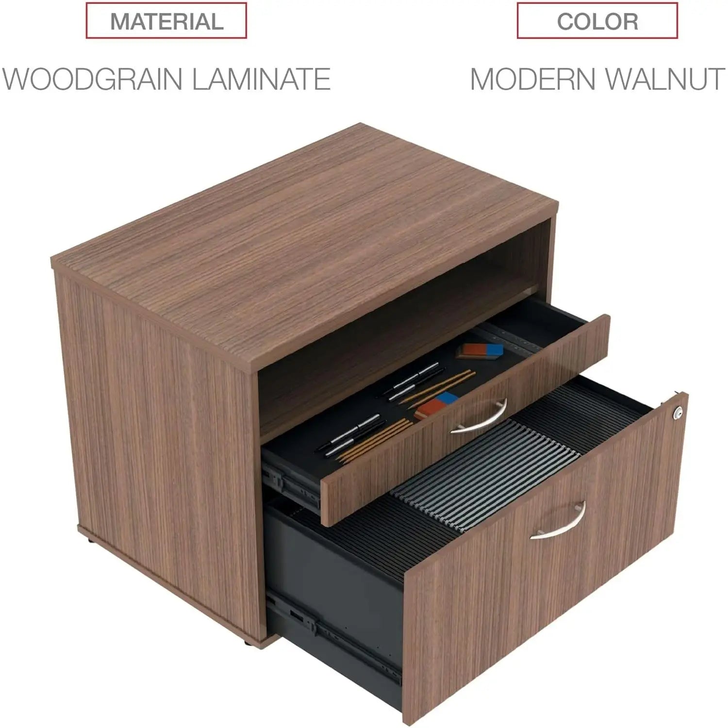 Alera Open Office Desk Series 2-Drawer Low File Cabinet Pencil/File Legal/Letter 1-Unit