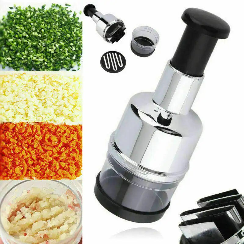Stainless Steel Manual Food Chopper Handheld Vegetable Onion Press Chopper Kitchen Accessories