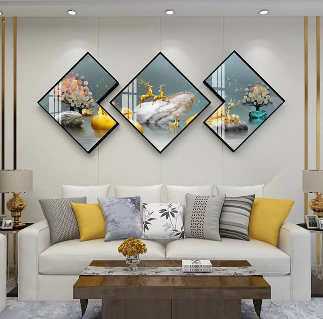 Creative Canvas Crystal Porcelain Wall Art Abstract Painting