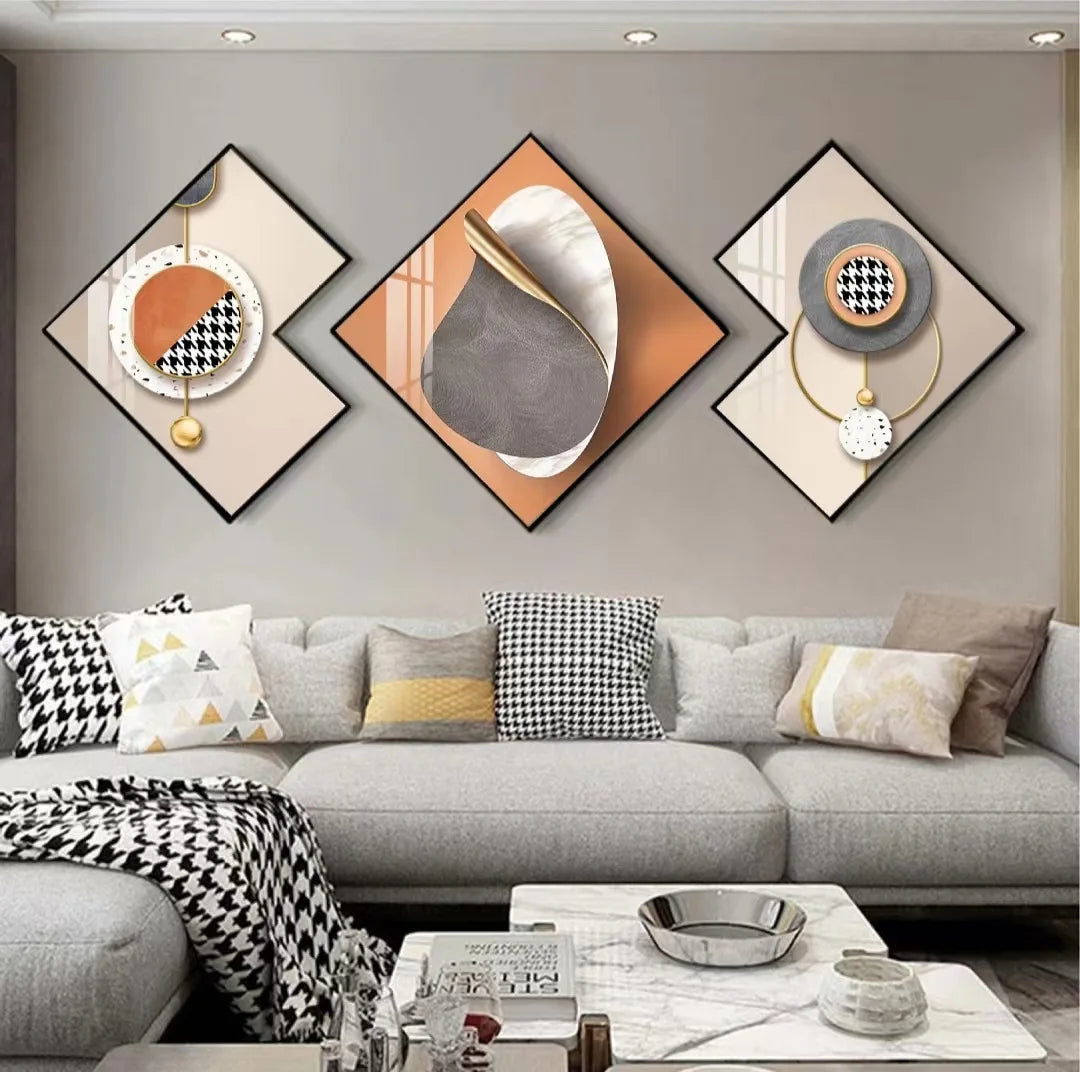 Creative Canvas Crystal Porcelain Wall Art Abstract Painting