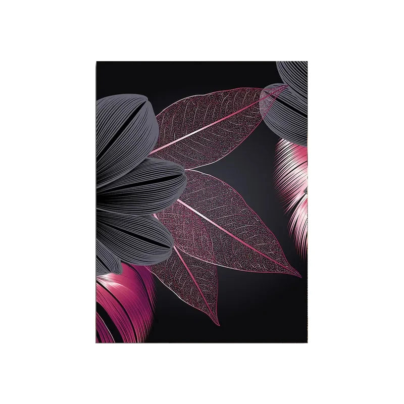 Nordic Living Room Decor Painting Picture Black Golden Plant Leaf Canvas Poster Print Modern Abstract Wall Art Decor Painting