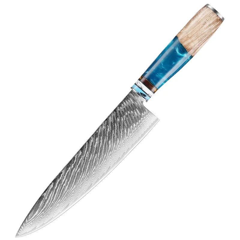 Professional Kitchen Knives Chef Japanese 67 Layers Damascus Knife Set with Resin Handle