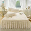Korean Style Embroidered Summer Lace Jacquard Bed Skirt Ruffled Wedding 300tc Thread Count for Home Hotel Use Sleep Aid