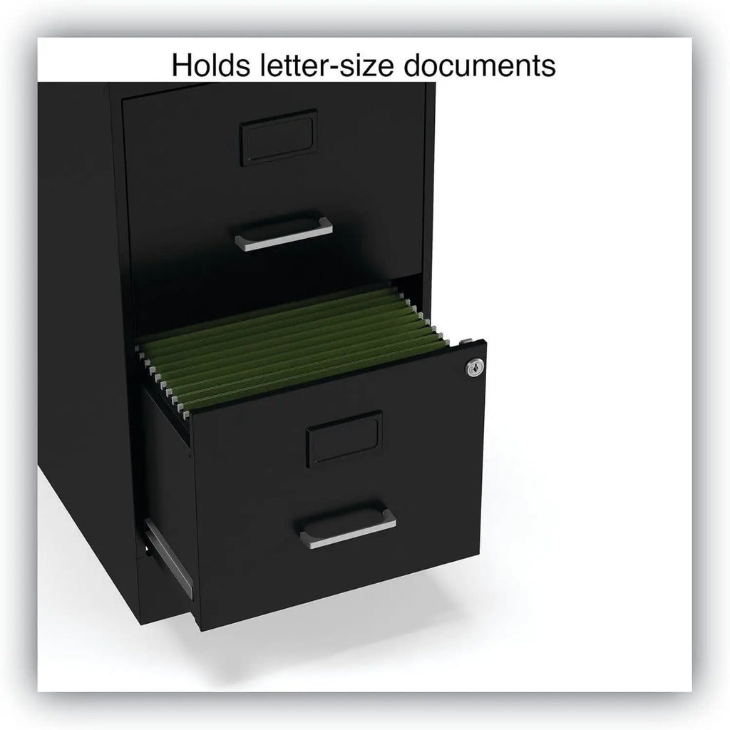 Alera Soho Vertical 2-Drawer File Cabinet 14\" X 18\" X 24.1\" Black File/Letter Storage