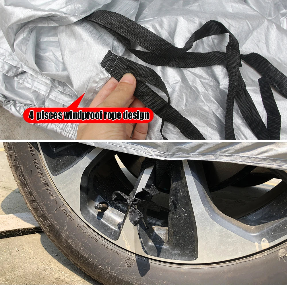 Outdoor Car Cover Anti-UV Sun Shade Snow Rain Dust Protection Cover For Fiat 500