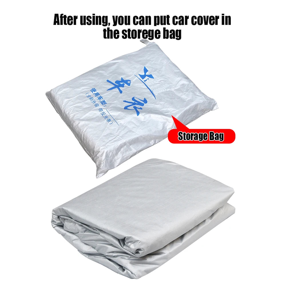 Outdoor Car Cover Anti-UV Sun Shade Snow Rain Dust Protection Cover For Fiat 500