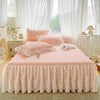Korean Style Embroidered Summer Lace Jacquard Bed Skirt Ruffled Wedding 300tc Thread Count for Home Hotel Use Sleep Aid