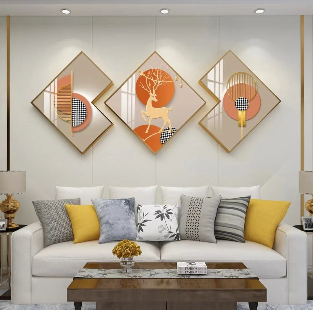 Creative Canvas Crystal Porcelain Wall Art Abstract Painting