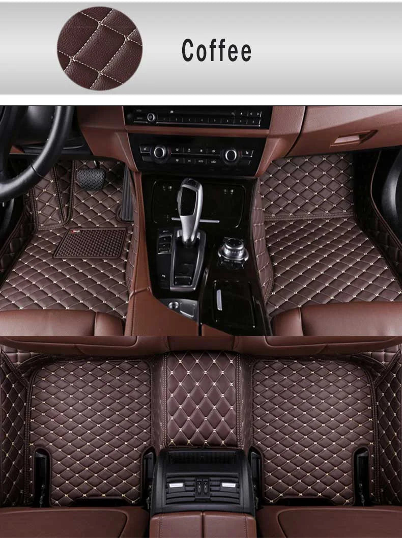 Car Floor Mats For Fiat Bravo 2012 2011 2010 2009 2008 Leather Waterproof Anti-Dirty Carpets Auto Interiors Products Foot Pads