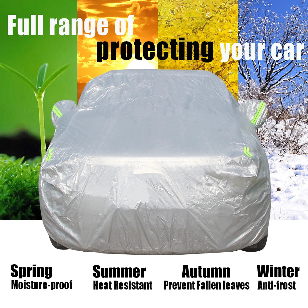 Outdoor Car Cover Anti-UV Sun Shade Snow Rain Dust Protection Cover For Fiat 500