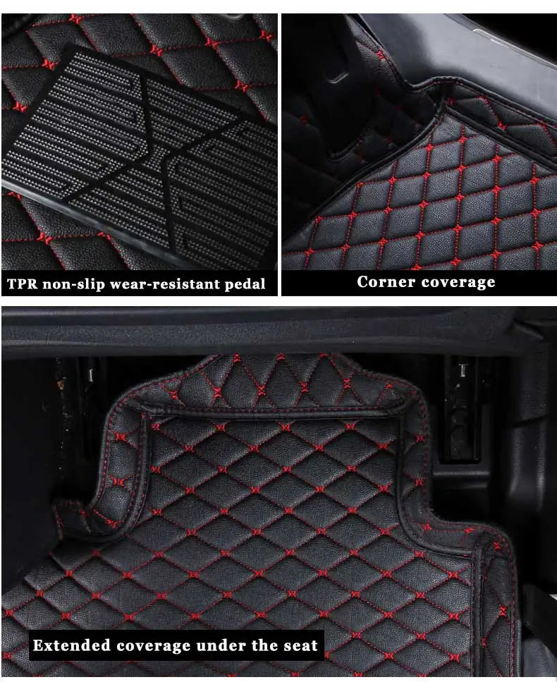Car Floor Mats For Fiat Bravo 2012 2011 2010 2009 2008 Leather Waterproof Anti-Dirty Carpets Auto Interiors Products Foot Pads