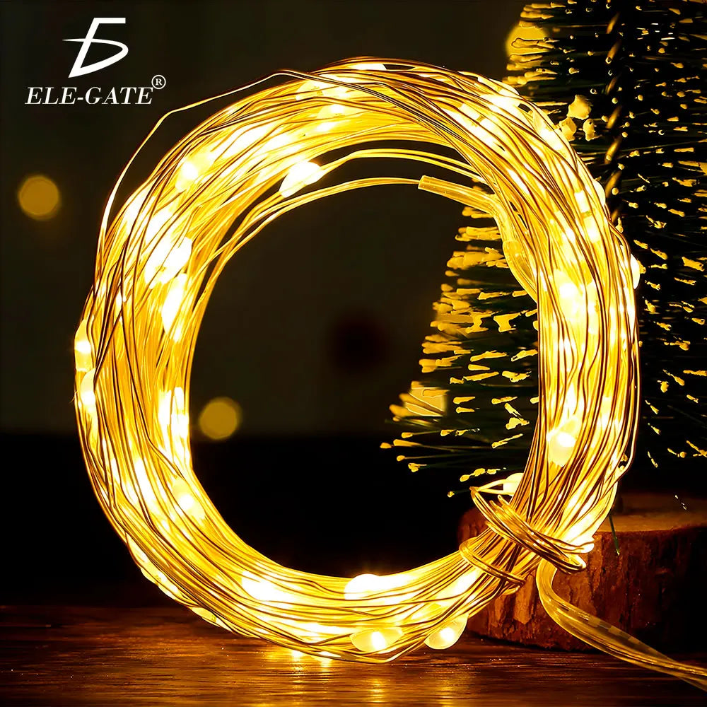 Copper Wire LED String Lights Miniature Christmas Lights - Festive Decoration for Trees and Parties"