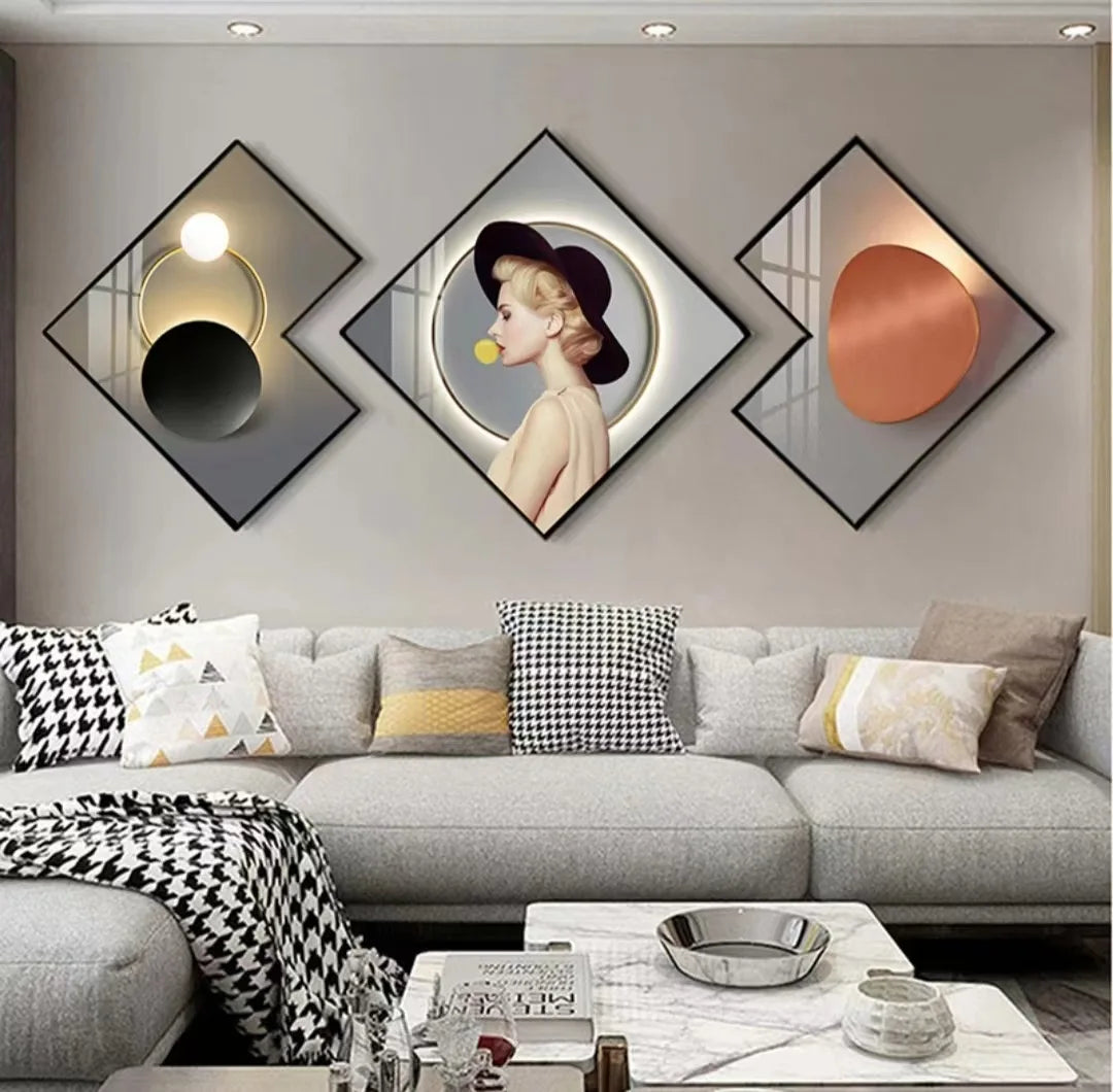 Creative Canvas Crystal Porcelain Wall Art Abstract Painting