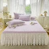 Korean Style Embroidered Summer Lace Jacquard Bed Skirt Ruffled Wedding 300tc Thread Count for Home Hotel Use Sleep Aid