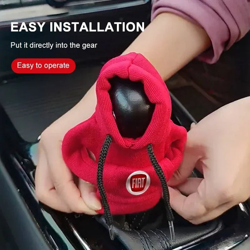 Car Gear Shift Lever Knob Sweatshirt Cover Auto Shift Cover For Fiat Abarth 500 595 124 Becquet Fiat Punto Ducato Palio Grande