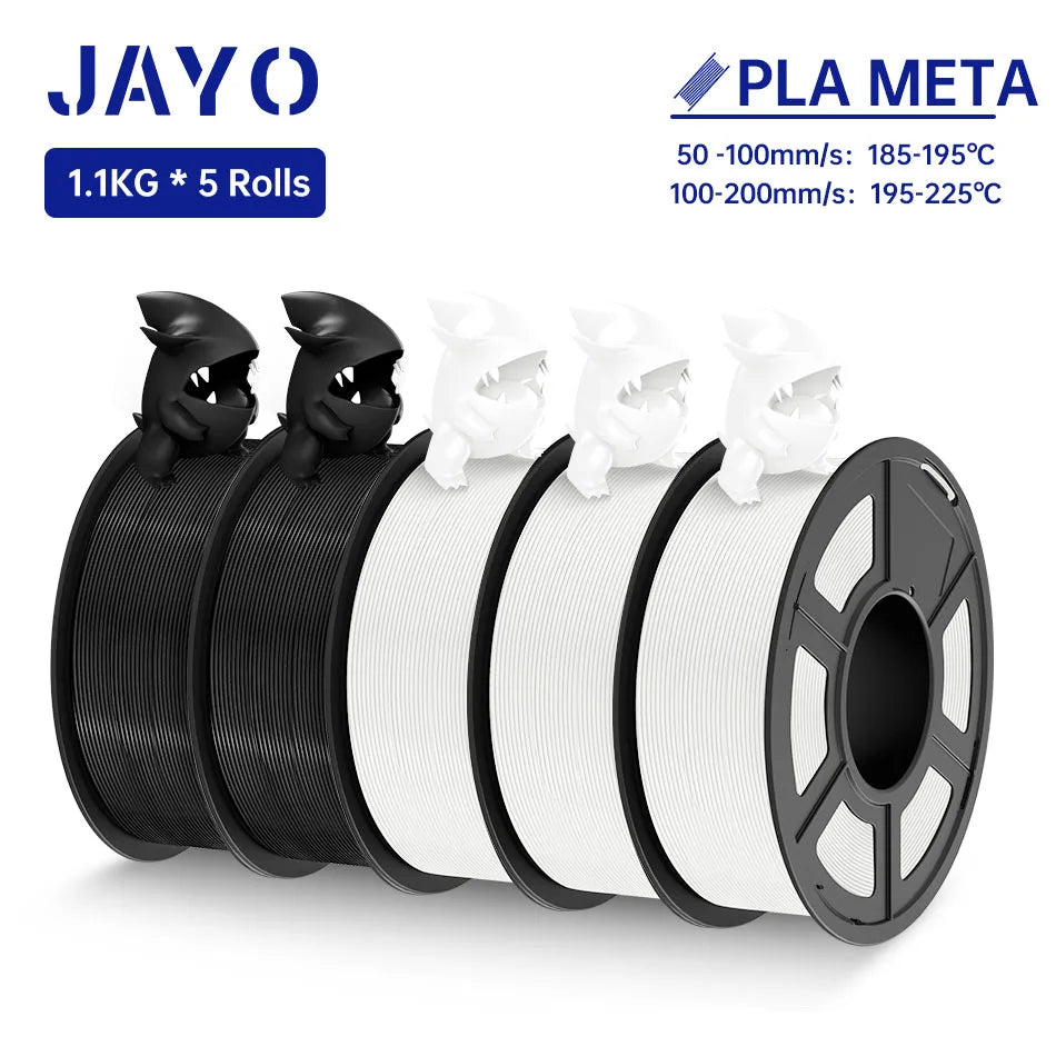 JAYO PLA / PLA Plus/ SILK PLA / PLAMeta/TPU SILK/ABS / PETG 3D Filament 1.75mm 0.65/1.1KG 3D Printer Filament PLA Rainbow 5Roll