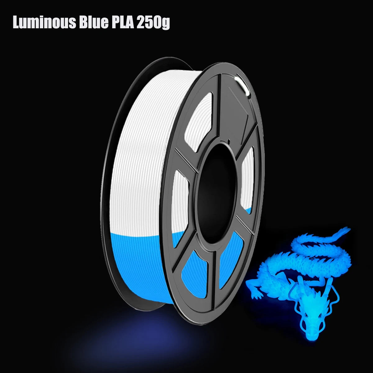 Glow in Dark PLA ,  Luminous PLA 3D Printer Filament 1.75mm, Dimensional Accuracy +/- 0.02mm. (Glowing Blue/Green/Red/Yellow)