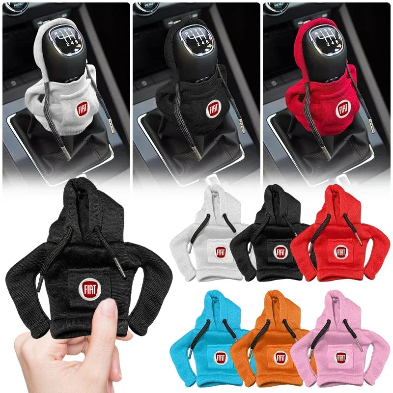 Car Gear Shift Lever Knob Sweatshirt Cover Auto Shift Cover For Fiat Abarth 500 595 124 Becquet Fiat Punto Ducato Palio Grande