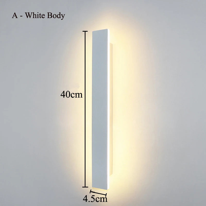 Modern Led Line Wall Light 40CM 15W AC220V Bedside Living Room Background Corridor Stair Porch Long Strip Sconce Lamp Home Decor