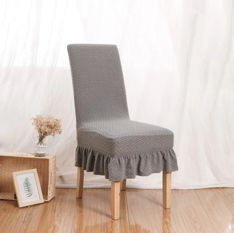 Skirt Dining Chair Cover Jacquard Elastic Soft Seat Cover Anti-dirty Stool Slipcover Suitable for Kit Pet Room Living Home Decor