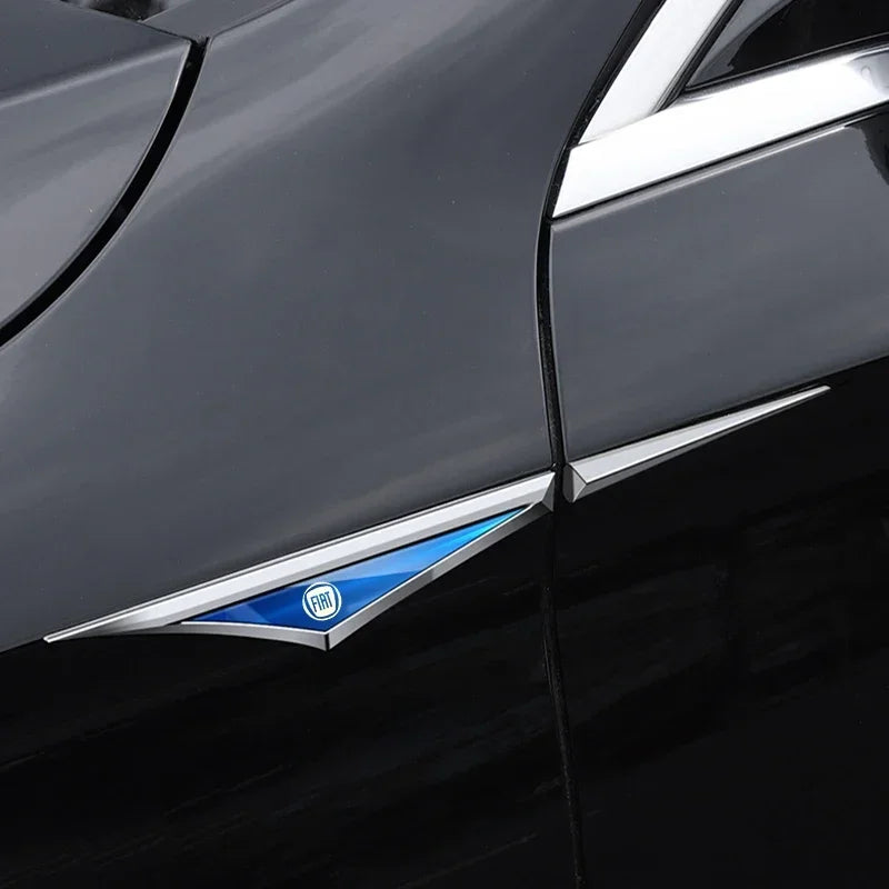 2pcs 3d alloy car stickers car accsesories accessory for fiat 500 500l 500x 500e abarth electric Stainless steel