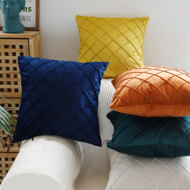 Multi-Color Velvet Cushion Cover For Sofa Living Room Soft Pillowcase Nordic Style Modern Home Decor Zipper Fundas De Cojines