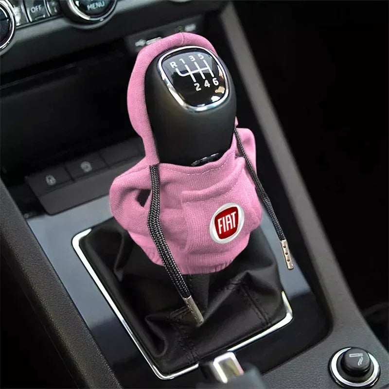 Car Gear Shift Lever Knob Sweatshirt Cover Auto Shift Cover For Fiat Abarth 500 595 124 Becquet Fiat Punto Ducato Palio Grande