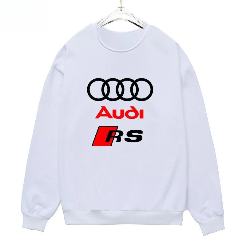 Audi Logo Casual Sports Shirt, Audi Car Enthusiast RS Round Neck Sweatshirt Pullover, Men's and Women's Top