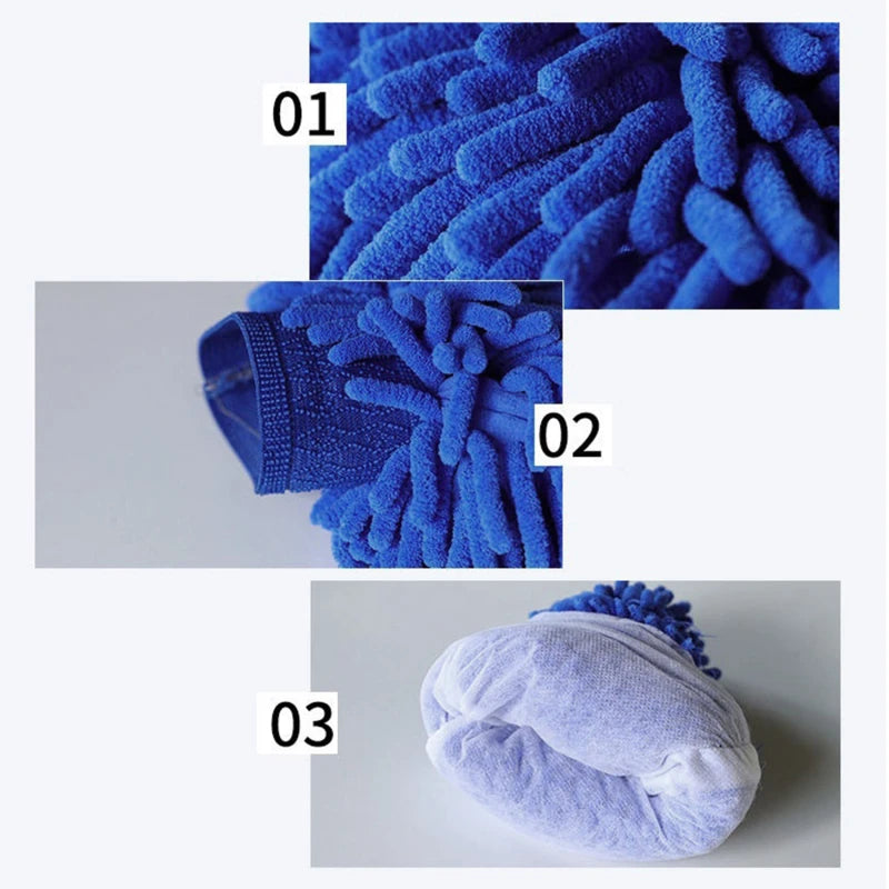 Car Wash Mitts Chenille Mitts Plush Wipes Thickened Double Sided Car Accessories Recyclable Cleaning Tools Car Accessories