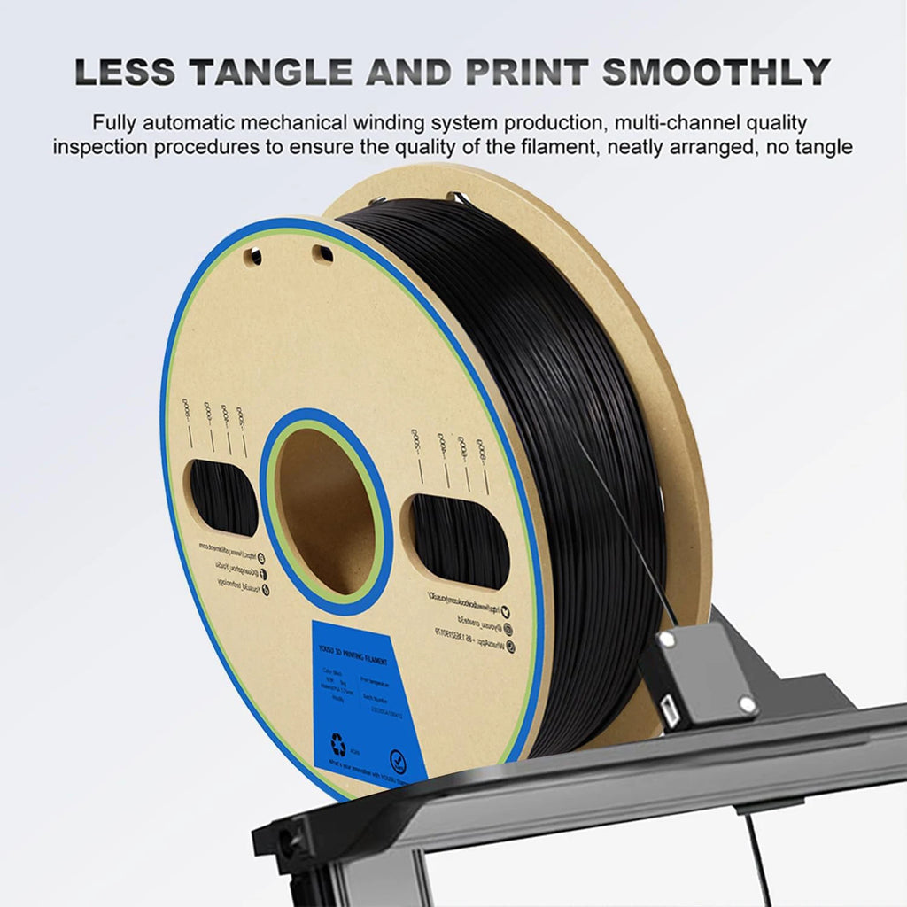 PLA Plus Filament 1.75mm Black 1KG,Neatly Wound 3D Printer Filament 1.75mm,PLA+,Dimensional Accuracy +/- 0.02 mm,1kg,Black