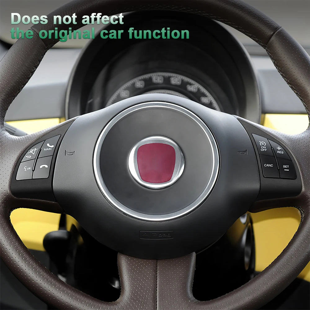 Italian Top Suede Sticker For Fiat 500 2008-15 For Abarth 595 2012-15 steering wheel button frame turn fur interior Accessories