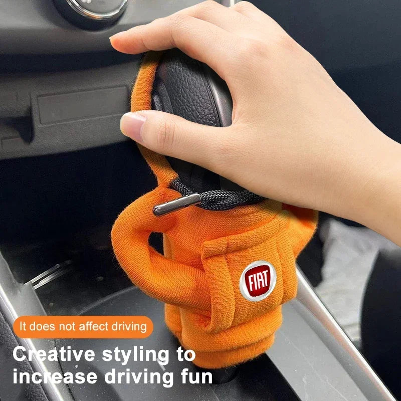 Car Gear Shift Lever Knob Sweatshirt Cover Auto Shift Cover For Fiat Abarth 500 595 124 Becquet Fiat Punto Ducato Palio Grande