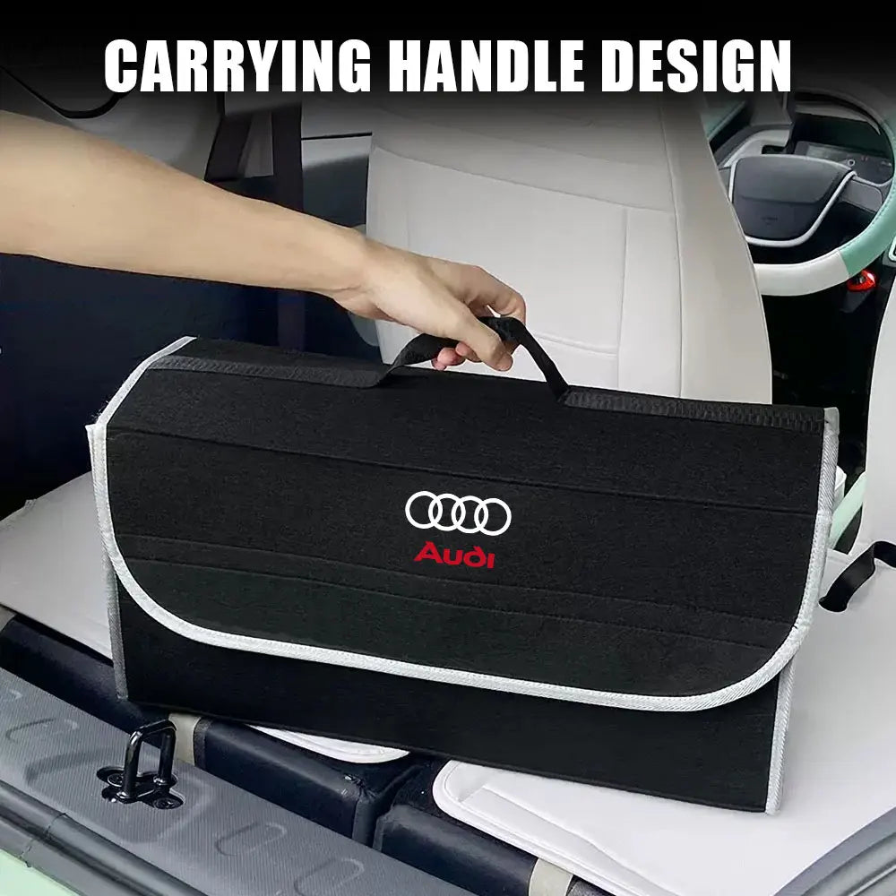 Large Capacity Car Trunk Storage Box Auto Badge Multiuse Tools Organizer Bag Folding Stowing Tidying Accessories For AUDI SLINE