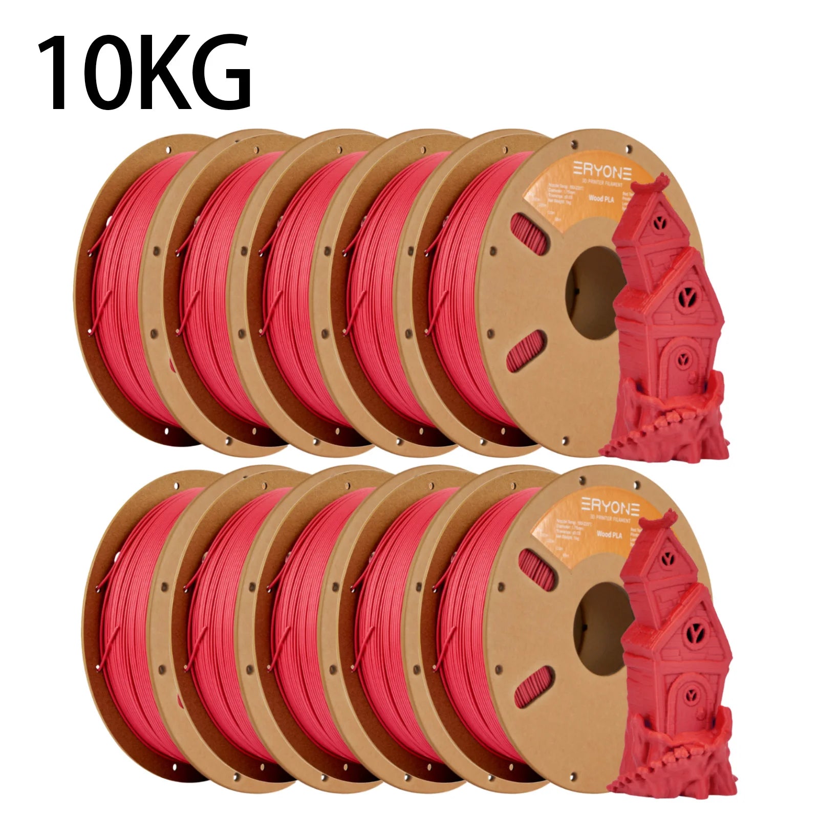 ERYONE 1kg/3KG/10KG Wood PLA Filament 3D Printer PLA Filament 1.75mm +/- 0.03mm, PLA Filament 1KG Cardboard Spool(2.2LBS)