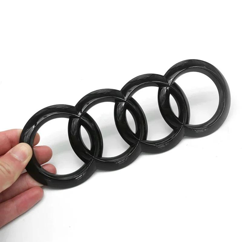 ABS 4 Rings Logo Audi Emblem Car Front Hood Emblem Bonnet Badge Rear Trunk Badge For Audi A3 A4 A5 A6 A7 A1 Q2 Q3 Q5 Q7 Q8 TT