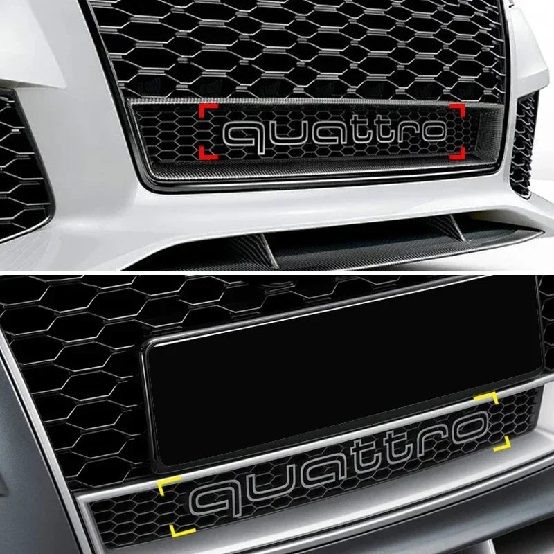 for Audi ABS Car Accessories Quattro Logo RS3 RS5 A6 RS4 RS6 A7 A8 Q3 Q5 RS7 A3 A4 A5 Q7 S3 S7 Front Grille Emblem Badge Styling