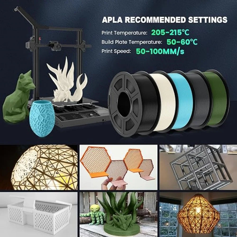 JAYO 2 Rolls 3D PLA / AntiString PLA / High Speed PLA Filament PLA Filament 1.75mm Neatly Wound 3D Printing Filament for 3D
