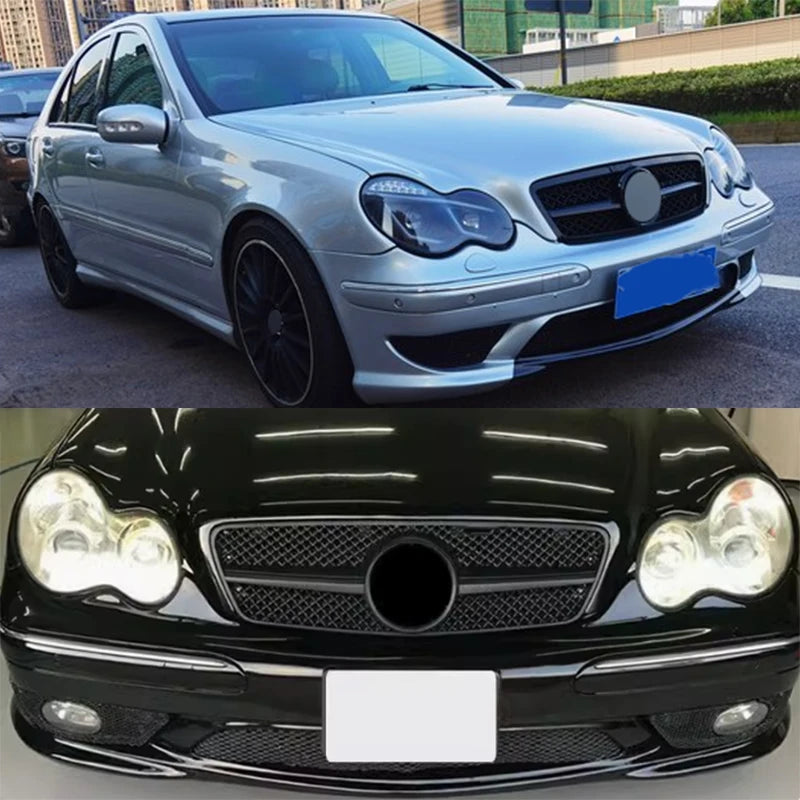 Car Front Grille Grill For Mercedes-Benz C-Class W203 C200 C240 C280 C320 2001-2007 Tuning Accessories ABS Grills