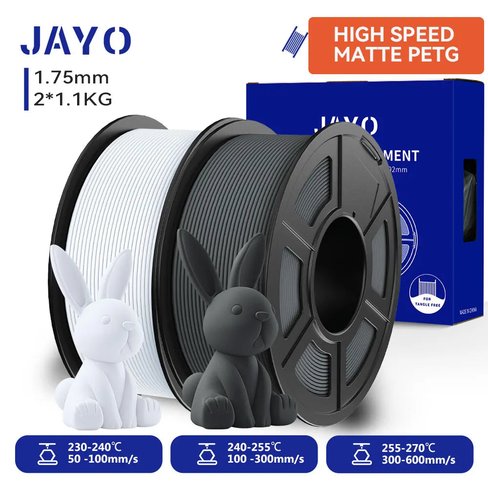 JAYO 3D PETG/ High Speed Matte PETG / PLA Classic/PLA/PLA+/HS PLA/PLA Matte/PLA Meta Printer Filament 1.75mm 3D Printer Filament