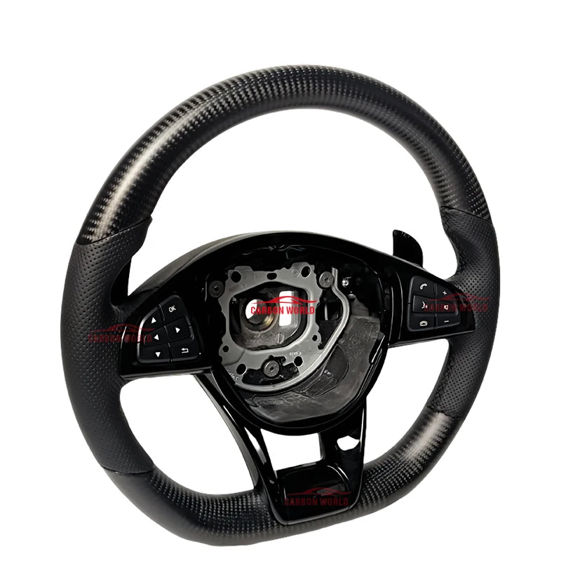 Carbon Fiber Leather Steering Wheel Upgraded Model Fit for Mercedes-Benz W205 W204 W222 C63 GLA GLC A45 E63 S63 G63 GLS