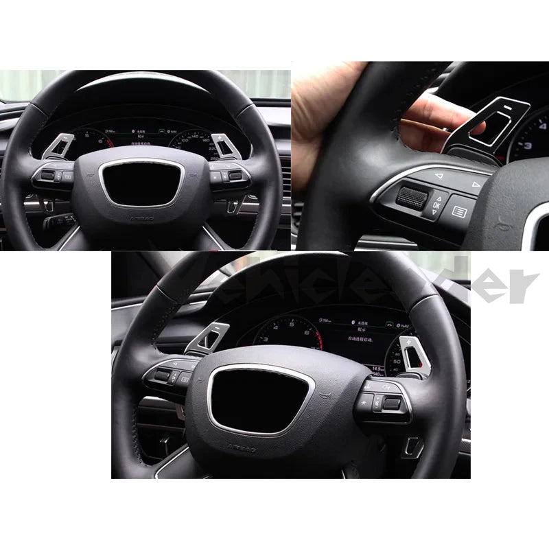 For Audi A3 8P 8V A4 B8 A5 A6 C7 A7 A8 Q3 Q5 Q7 S3 S5 S6 S7 SQ5 TT DSG Car Steering Wheel Shift Paddles Extension Shift Sticker
